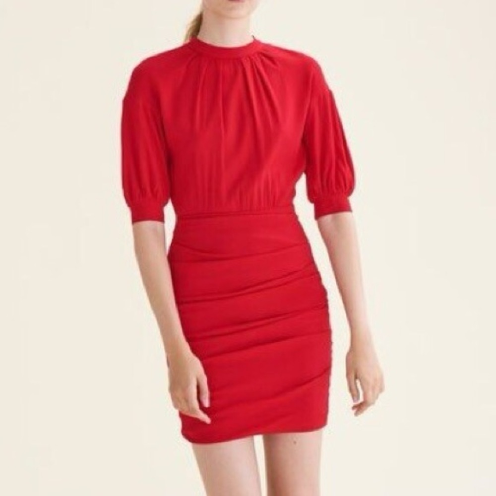 Maje Bold Red Midi Dress